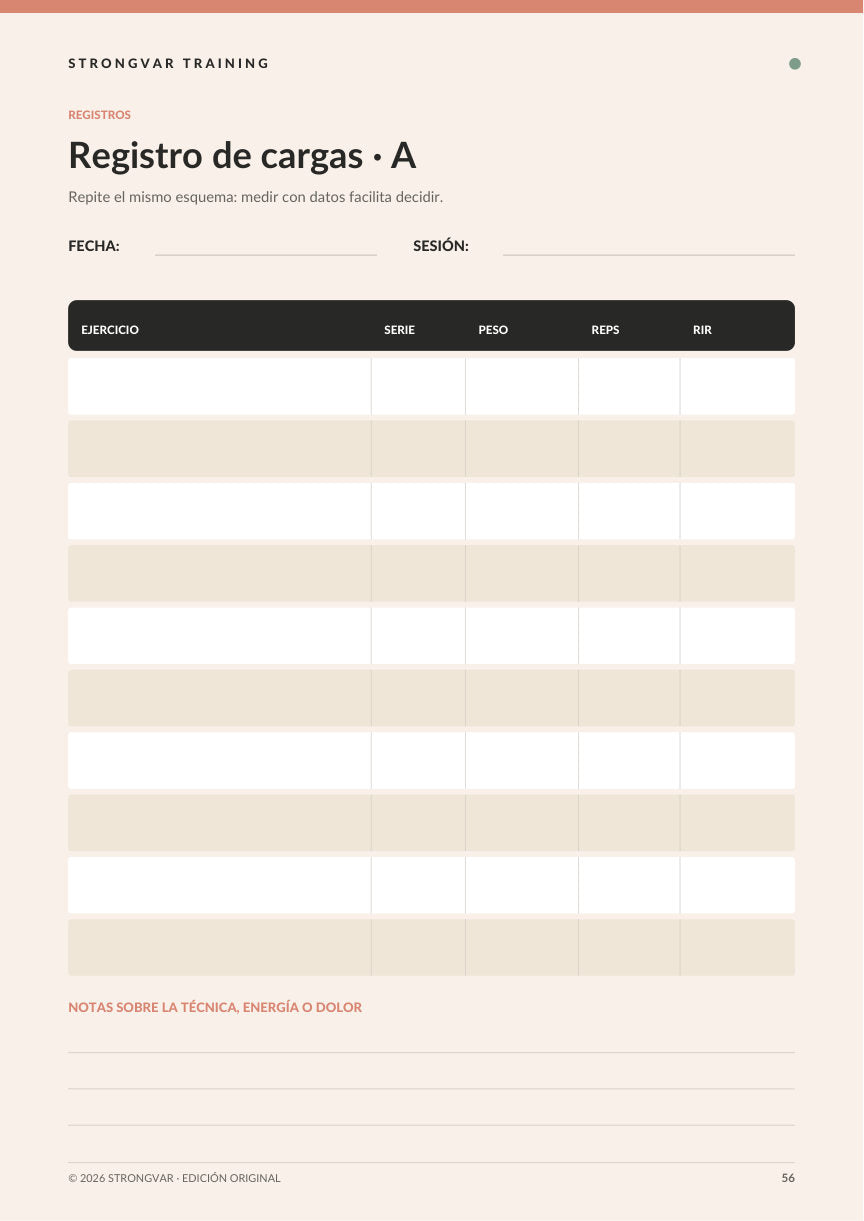 Strongvar Training| Guía práctica de musculación en PDF